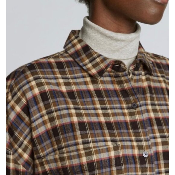 Everlane The Boxy Flannel Beech Plaid Size Small NWT $98 MSRP - Picture 6 of 14